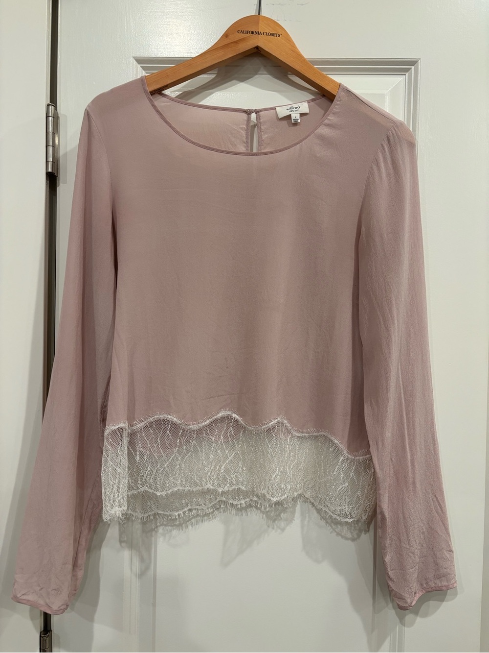 Wilfred Dusty Rose Lace-Trim Blouse